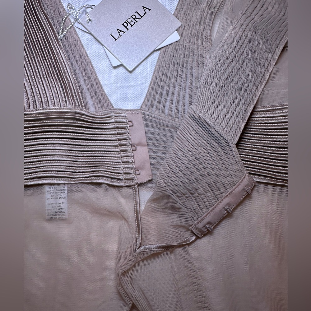 La Perla NWT Silk Blend Sheer Teddy Dress Tan - Picture 13 of 16